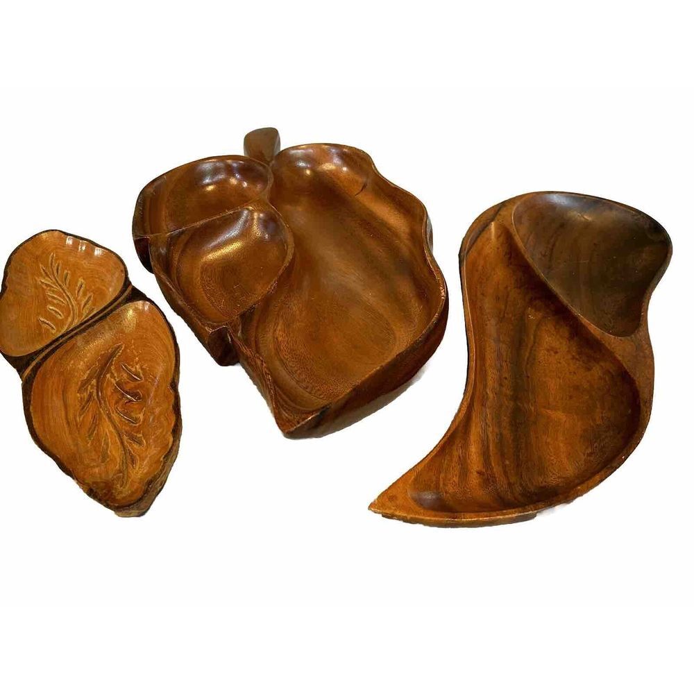 3 Vintage Blair Hawaii Monkey POD Trays One Is Marked Other 2 Are Similar Style